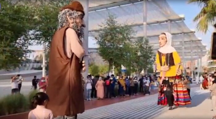 حضور عروسک های غول پیکر نمایش های آئینی گیلان زمین در نمایشگاه اکسپو دبی ۲۰۲۰
