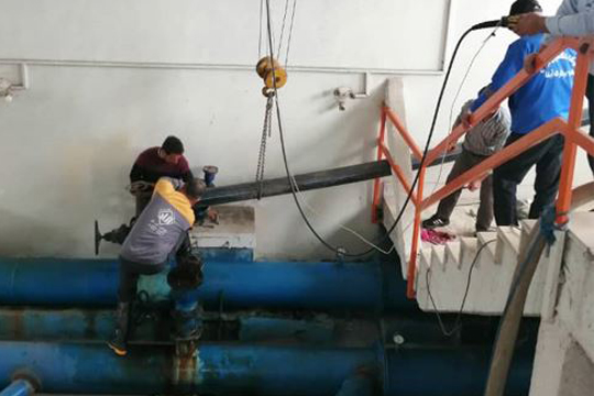 اجرای تمهیدات فنی در تاسیسات آبرسانی بازکیاگوراب شهرستان لاهیجان
