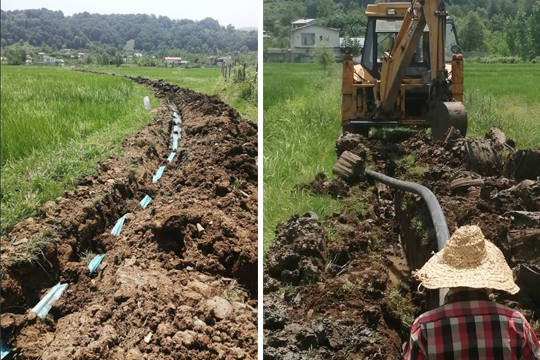 پیشرفت ۵۰ درصدی خط انتقال آب شرب روستای لیالمان شهرستان لاهیجان
